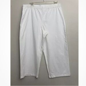 3-29 Woman With Control white Cropped Pants Pull on XL Cotton blend